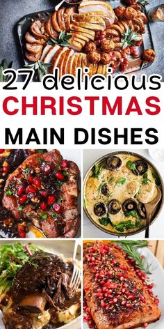 Looking for the best easy Christmas main dishes for a crowd? Check out these fish recipes and meat Christmas main dish recipes that you have to serve on your holiday table! Choose your favorites and make your Christmas menu complete! Christmas Main Entree Ideas, Christmas Dinner Presentation, Company Dinner Ideas Main Dishes, Christmas Dinner Dish Ideas, Easy Elegant Christmas Dinner, Christmas Recipes Main Dish, Ina Garten Christmas Dinner, Holiday Party Main Dish Ideas, Christmas Dinner Non Traditional