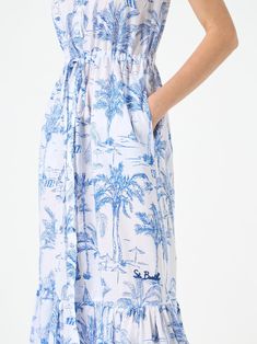 Woman long dressHalterneckToile de jouy all over printFront botton closureRegular fitComposition:100% Cotton. Patterned Beach Dress With All Over Print, Patterned Dress With All Over Print For Beach, Beach Dresses With All Over Print, Vacation Dresses With All Over Print, Patterned Vacation Dress With All Over Print, Patterned Dress With All Over Print For Vacation, Printed Midi Dresses For Daywear, Patterned Printed Dresses For Daywear, Boho Swimwear