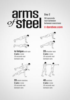 an exercise poster with instructions on how to do the arms and legs