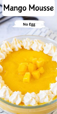 Creamy, fruity, and delicious mango mousse made with fresh mangoes! It is a quick and easy dessert with a rich, fluffy texture; no egg, no baking, no fuss! Mango Mousse, Mango Chunks, Mango Puree, Fluffy Texture, Chocolate Dessert Recipes, Baked Dessert Recipes, Food For A Crowd, Easy Dessert, Fancy Cakes