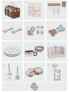 several different items are shown in this image, including hairbrushes and other accessories