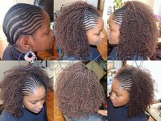 Braided Cornrow Hairstyles Crochet, Braid Front Crochet Back Hair, Cornrow And Crochet Hairstyles, Half Braids Half Crochet Hairstyles, Half Cornrows Half Curly Weave, Crochet Braids Straight Hair, Crotchet Styles, Crochet Hairstyles, Curly Crochet Hair Styles