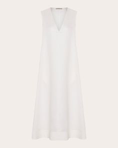 A reflection of pared-back luxury, the Nisha dress falls in relaxed form from its V-neckline to midi hem. The sleeveless silhouette is crafted from heavyweight linen for an opaque appearance. Pull-on V-neckline Side pockets 100% linen Dry clean Made in Portugal Size & Fit Garment measurements (size S): 49.41in long from high point of shoulder to hem, 39.37in bust, 42.52in waist, 50in hips Model (wearing size S): 5ft 8in tall Fits true to size Size XS = US 2-4 / UK 6-8 Size S = US 4-6 / UK 8-10 S Linen Midi Dress, V Neck Midi Dress, High Point, Fall Dresses, Xl Dress, Dresses Xs, Dry Clean, Midi Dress, Off White