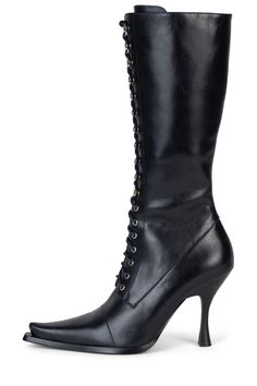 LANI-2 DV Navy 6 Boot Fits, Victorian Lace, Knee High Boots, Knee High, Leather Upper, Size 7, Lace Up, Zipper, Navy