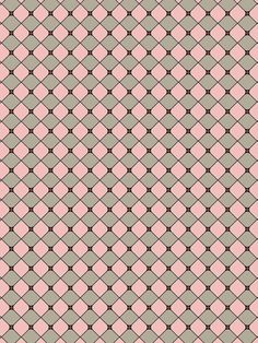 a pink and grey checkered pattern with black dots