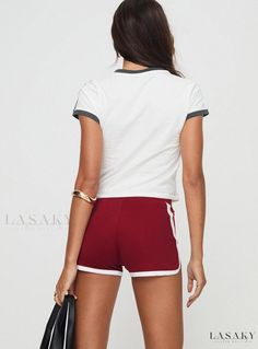 Lasaky - Attractive Red Shorts Assortment Short Length Red Cotton Tops, Red Short-sleeved Summer Tops, Short Red Summer Tops, Red Short Tops For Summer, Red Short Summer Tops, Red Casual Short Length Bottoms, Red Fitted Casual Athletic Shorts, Casual Red Fitted Athletic Shorts, Red High-waisted Athletic Shorts