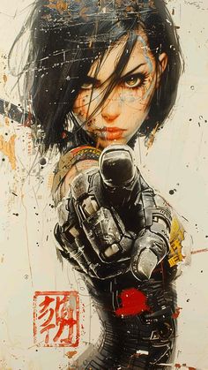 Japanese Cyberpunk, Cyberpunk Dystopia, Alita Battle Angel Manga, Ui Illustration, Famous Warriors, Angel Manga, Battle Angel Alita, Alita Battle Angel, All Anime Characters