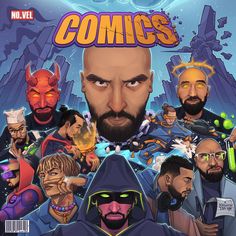 the cover to comics magazine, featuring an image of a man surrounded by other characters