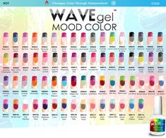 WAVEGEL MOOD Temperature Change Wave Gel Nail Polish MORE 66 Colors Than Lechat Perfect Match Mood Nail Polish Gel, Mood Changing Nail Polish, Mood Changing Nails, Mood Nails, Mood Nail Polish, Shellac Nail Polish, Wave Nails, Gel Nail Polish Colors, Gel Colors