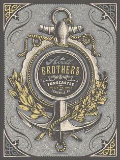 the brothers poster with an anchor, rope and leaves on it's front cover