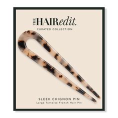 Sleek Chignon Pin - SLEEK CHIGNON PIN TORTOISEFeaturesClassic tortoise pattern French hair pinElegant modern design - Sleek Chignon Pin Sleek Chignon, Chignon Pin, French Hair Pin, Tortoise Pattern, Leopard Print Headband, Sophisticated Hairstyles, U Shaped Hair, Hair Pomade, Spiral Shape