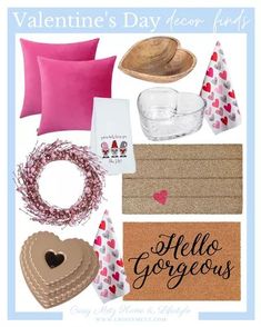 valentine's day gift guide for the home or office with pink and brown accents