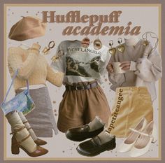 Hufflepuff Academia, Light Academia Outfit, Study Aesthetic