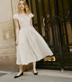 30 Pieces to Nail the Modern Prairie Dressing Trend | Vogue Summer Scrapbook, Classic Coats, Puffed Sleeves, Lingerie Collection, Fitted Bodice, A Line Skirt, Cotton Poplin, Scoop Neckline, A Line Skirts