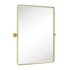 a gold framed mirror on a white background