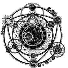 a drawing of an astrological wheel