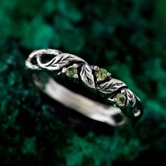 Silver Forest Fairy Ring Whimsical Vine & Willow Leaf Design, Nature-inspired Elegance - Etsy