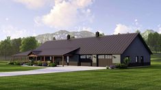 this is an artist's rendering of a barn style home