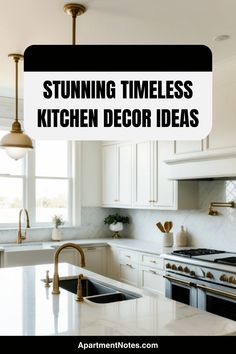 a kitchen with white cabinets and marble counter tops