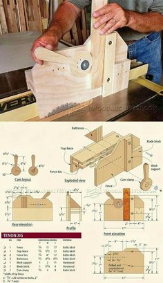 a man working on woodworking with plans and instructions for the router's head