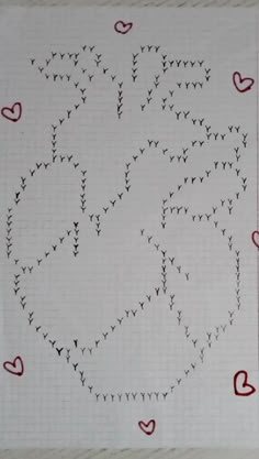 a piece of paper with hearts drawn on it