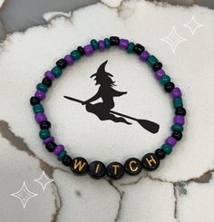 ⚝ handmade bracelet! ⚝ bracelet is stretchy, but please be careful!  ⚝ shipping to US only (for now), free shipping  ⚝ I hope you love this bracelet as much as I enjoyed making it!  ⚝ please contact me if you have any questions, or requests 👍 Witchy Bracelet, Hackensack Nj, Gothic Bracelet, Halloween Bracelet, Bracelets Diy, Witch Halloween, Beaded Bracelets Diy, Be Careful, Handmade Bracelet