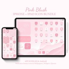 the pink blush iphone and ipad icon bundle