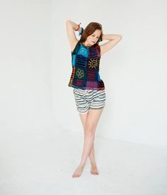 Happy Hippie Razor Cut Patchwork Top with Embroidery | Tunic-Shirt | Multicoloured | Sleeveless, Patchwork, Junior-Petite, Stonewash, Bohemian Sleeveless Patchwork Tops For Beach, Sleeveless Patchwork Beach Tops, Hippie Cotton Tank Top, Casual Patchwork Tank Top For Beach, Summer Beach Tank Top With Patchwork, Multicolor Cotton Patchwork Tank Top, Hippie Sleeveless Patchwork Tops, Bohemian Patchwork Tank Top For Summer, Hippie Patchwork Tops For Festival