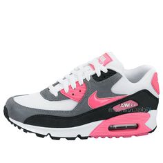 Nike Womens Air Max 90 Essential White Cool Grey Punch 616730-101 KICKSOVER Womens Air Max 90, Air Max 90 Women, Nike Air Shoes, Air Max Women, 12th Man, Nike Womens, Air Max Sneakers, Grey And White, Air Max