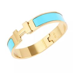 Gold H Cuff Bracelet in Black Luxury Blue Modern Cuff Bracelet, Preppy Jewelry, Girl House, Carolina Herrera, Gold Design, Christmas List, Sales Gifts, Cuff Bracelet, Baby Blue