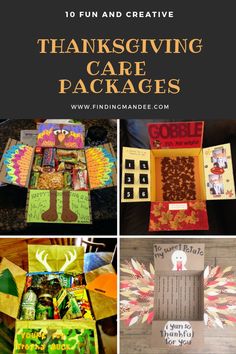 thanksgiving care packages with the words, 10 fun and creative ways to give them as gifts