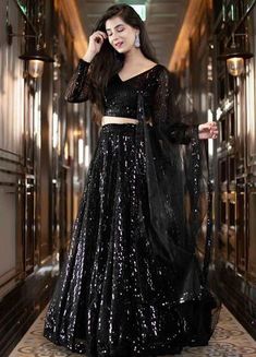 Color: Black Silhouette / Shape: A line Wash Care: Dry Clean Only Occasion: Cocktail / Reception, Ethnic Wear, Evening, Party Other Details: Full Sleeves, Round Neck Prize:-₹2,999.00 Black Lehenga Choli, Black Lehenga, Party Wear Lehenga Choli, Indian Gowns Dresses, Ghagra Choli, Party Wear Lehenga, Indian Gowns, Designer Lehenga Choli, Dress Indian Style