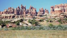 some very pretty rocks and trees in the desert