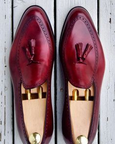 Handmade Men Classic Oxblood Leather Tassel Loafers Dress Shoes sold by LeatherLooms. Shop more products from LeatherLooms on Storenvy, the home of independent small businesses all over the world. Wingtip Leather Shoes With Tassels, Business Wingtip Dress Shoes With Tassels, Formal Wingtip Oxfords With Tassels, Formal Wingtip Leather Shoes With Tassels, Formal Wingtip Dress Shoes With Tassels, Elegant Red Tassel Loafers For Business, Tassel Loafers Men, Oxblood Color, Loafers Dress