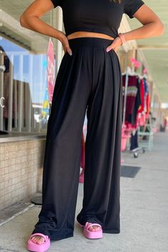 This two-piece set features a solid color and a streamlined silhouette. including a slim fit crop top and loose fit wide leg pants. Experience the alluring and sophisticated style of this crop top and pants ensemble. Polyester/Viscose/ElastaneSize Info:US Size Range. Small 0-4. Medium 6-8. Large 10-12. XL 14-16. 2X 18-20See size chart for approximate measurement Pleated Wide Leg Pants, Slim Fit Crop Top, Top Wedding Dresses, Mini Dress Formal, Swimsuits High Waisted, Long Crop Top, Denim Coat Jacket, Pleated Pants, Sweater Set