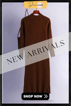 Women Clothing Autumn Winter New Korean Half High Collar Sweater Slim Fit with Underlay Knitted Dress Streetwear White Dress Brown Knit Sweater Dress For Spring, Brown Ribbed Sweater Dress For Spring, Spring Brown Knit Sweater Dress, Spring Brown Ribbed Sweater Dress, Casual Brown Knitted Dress, Casual Knitted Brown Dresses, Winter Ribbed Brown Sweater Dress, Winter Brown Ribbed Sweater Dress, Brown Knit Winter Dress