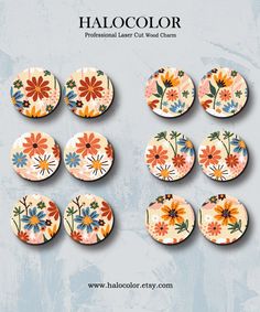 several plates with flowers painted on them