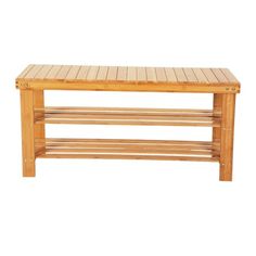 a wooden bench sitting on top of a white background