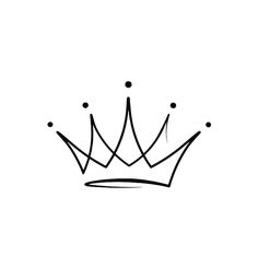 a black and white drawing of a crown with dots on it's headband