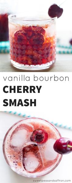 Smash Cocktails, Cherry Bourbon, Bourbon Cherries, Vanilla Bourbon, Bourbon Cocktail, Fresh Cherry, Drink Drank Drunk