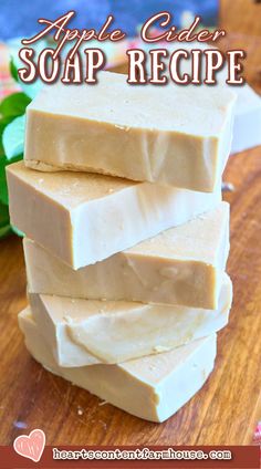 How to Make Apple Cider Soap: Simple Cold Process Recipe Apple Soap Recipe, Apple Cider Soap Recipe, Apple Cider Soap, Acv Soap Recipe, Homemade Soap Recipe, Conditioner Bar Recipe, Apple Cider Bar