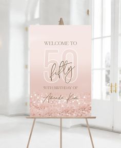 a pink sign with the words welcome to thirtyth birthday