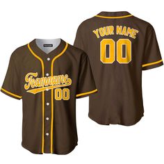 Custom Brown Gold White Custom Baseball Jerseys For Men & Women JN10361_3044 PRODUCT INFORMATION 100% polyester blended fabric, offers outstanding durability, insulation, and wrinkle resistance. Machine wash in cold with similar colors/no bleach/low iron. Breathable, durable, and easy to care for. Moisture-wicking. Advanced 3D Printing Technology: This makes the NEVER FADE hoodies/shirt with machine washing or hand washing. USA standard size. Please refer to our size chart before you order our s Yellow Top Outfit, Yellow Shirt Outfit, Orange Fox, Yellow Shirts