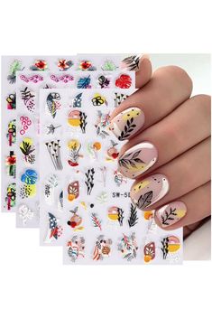 4 Sheets 5D Nail Stickers for Nail Art, Embossed Flower Sticker Nails Engraved Nail Decals Summer Fall Nail Supplies Accessories Leaf Grass Nail Art Stickers for Women Nail Design Grass Nail, Sticker Nails, Design Advertisement, Nail Supplies, Fall Nail, Nail Supply, Art Stickers, Nail Art Stickers, Nail Decals