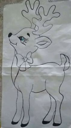 a paper bag with a drawing of a deer on it