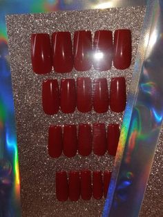 Medium length square burgundy nails Square Burgundy Nails, Acrylic Press On Nails, Burgundy Nails, Makeup Cosmetics, Medium Length, Press On Nails, Acrylic Nails, Beauty Makeup, Beauty Book