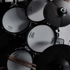 a group of drums sitting next to each other