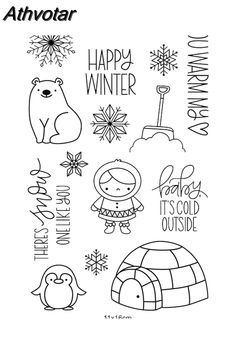 the stamp set has been designed to look like winter