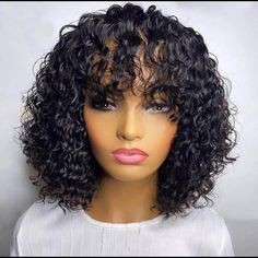 Human Hair About 12 Inch Natural Black Adjustable Strap For Comfortable Wear Wear Curl Can Be Activated With Just Water Please Ask Questions Wet And Wavy Wig, Outre Hair, Wig Color, Wavy Wig, Wig Hairstyles, Human Hair, Womens Hairstyles, Wigs, Human