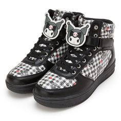 Kuromi Character, High Cut Sneakers, Dr Shoes, Pastel Goth Fashion, Kawaii Shoes, Aesthetic Shoes, Sanrio Kuromi, Alternative Outfits